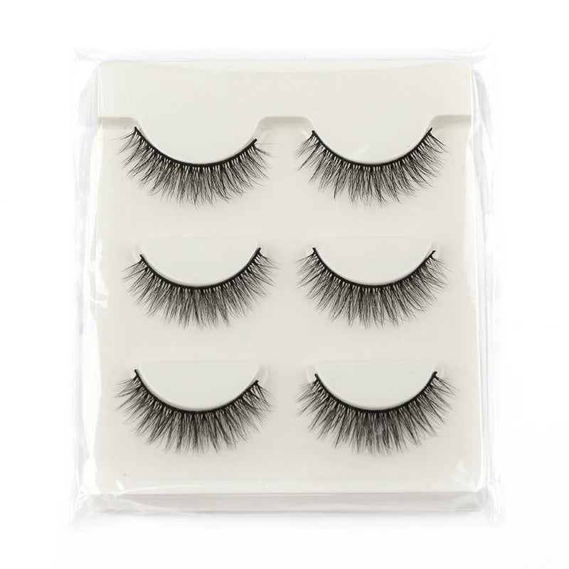 Pestañas de media oreja, 3/5/10 pares, nuevas pestañas postizas naturales de visón sintético, extensión de pestañas esponjosas y tenues, herramienta de maquillaje de media pestañas