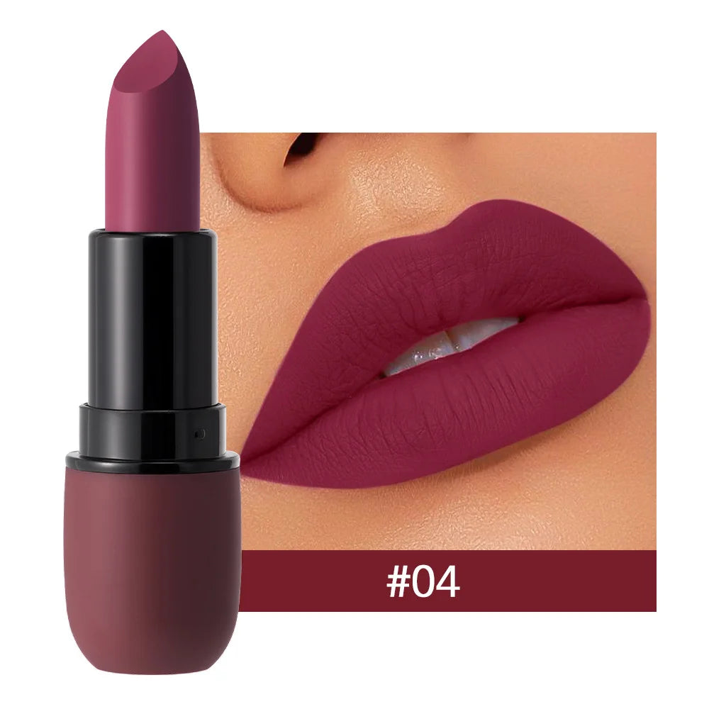 Lápiz labial mate de 6 colores: color de labios de terciopelo, maquillaje de labios de color suave, resistente al agua y de larga duración