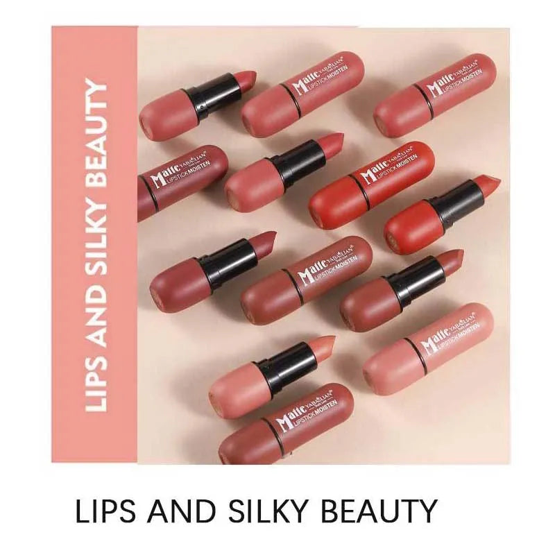 Lápiz labial mate de 6 colores: color de labios de terciopelo, maquillaje de labios de color suave, resistente al agua y de larga duración