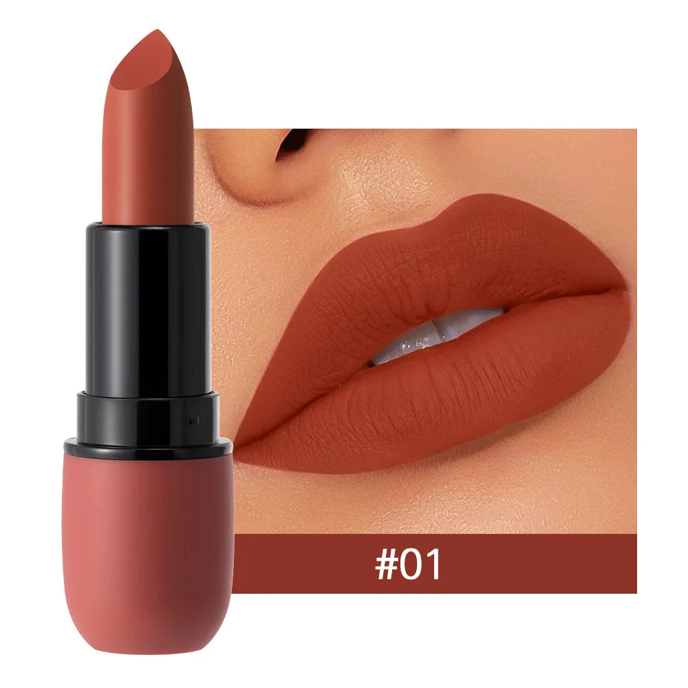 Lápiz labial mate de 6 colores: color de labios de terciopelo, maquillaje de labios de color suave, resistente al agua y de larga duración