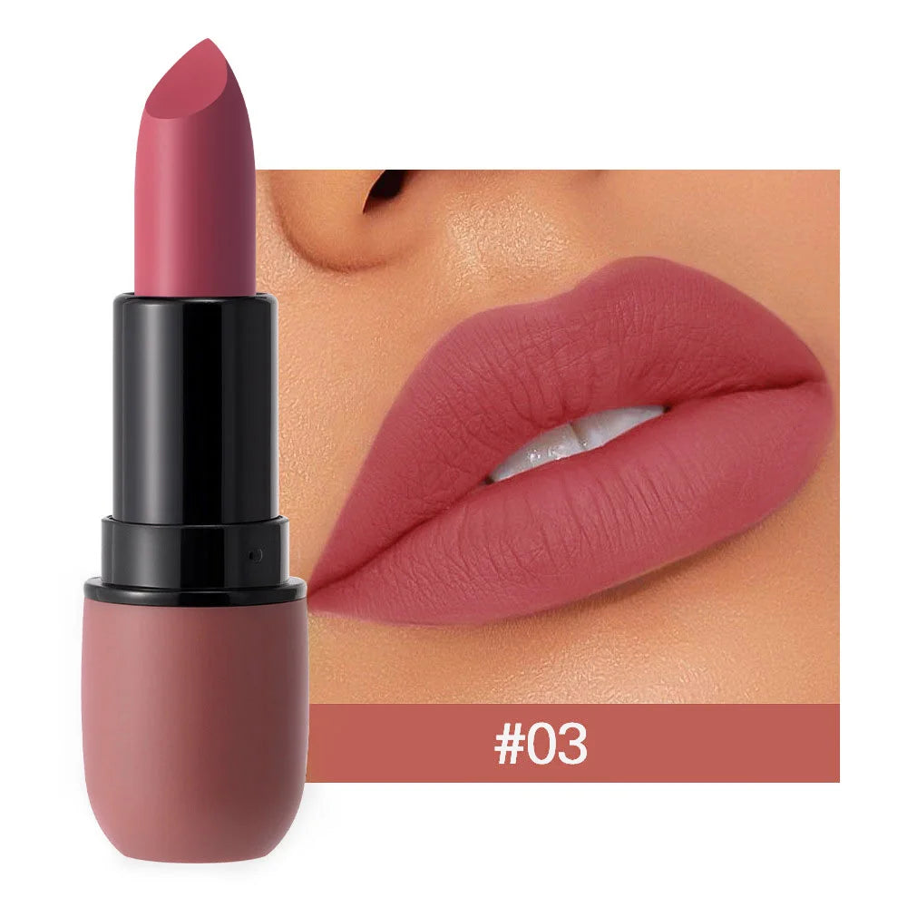 Lápiz labial mate de 6 colores: color de labios de terciopelo, maquillaje de labios de color suave, resistente al agua y de larga duración