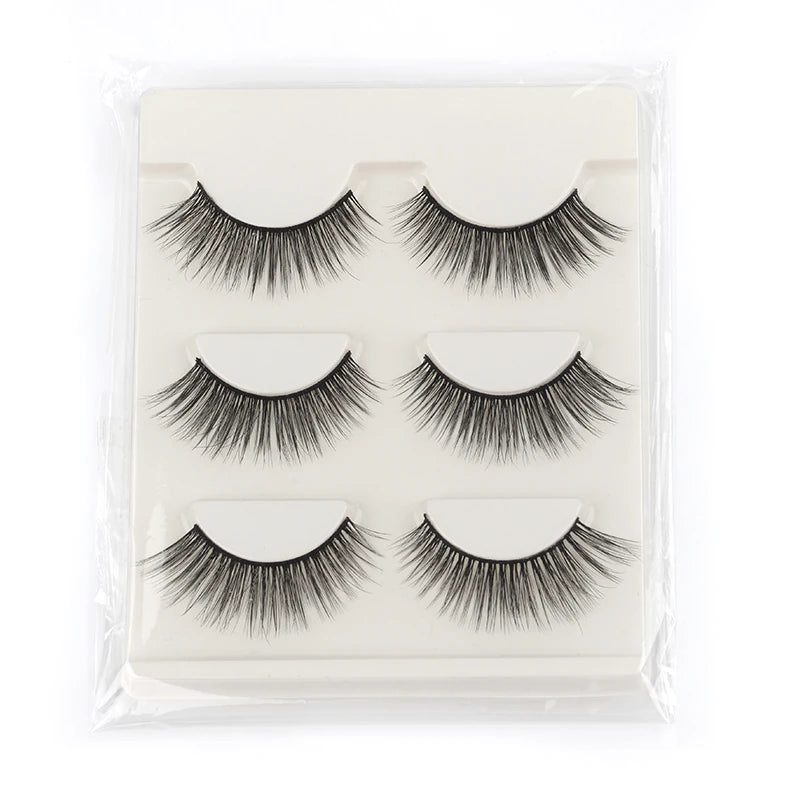 Pestañas de media oreja, 3/5/10 pares, nuevas pestañas postizas naturales de visón sintético, extensión de pestañas esponjosas y tenues, herramienta de maquillaje de media pestañas