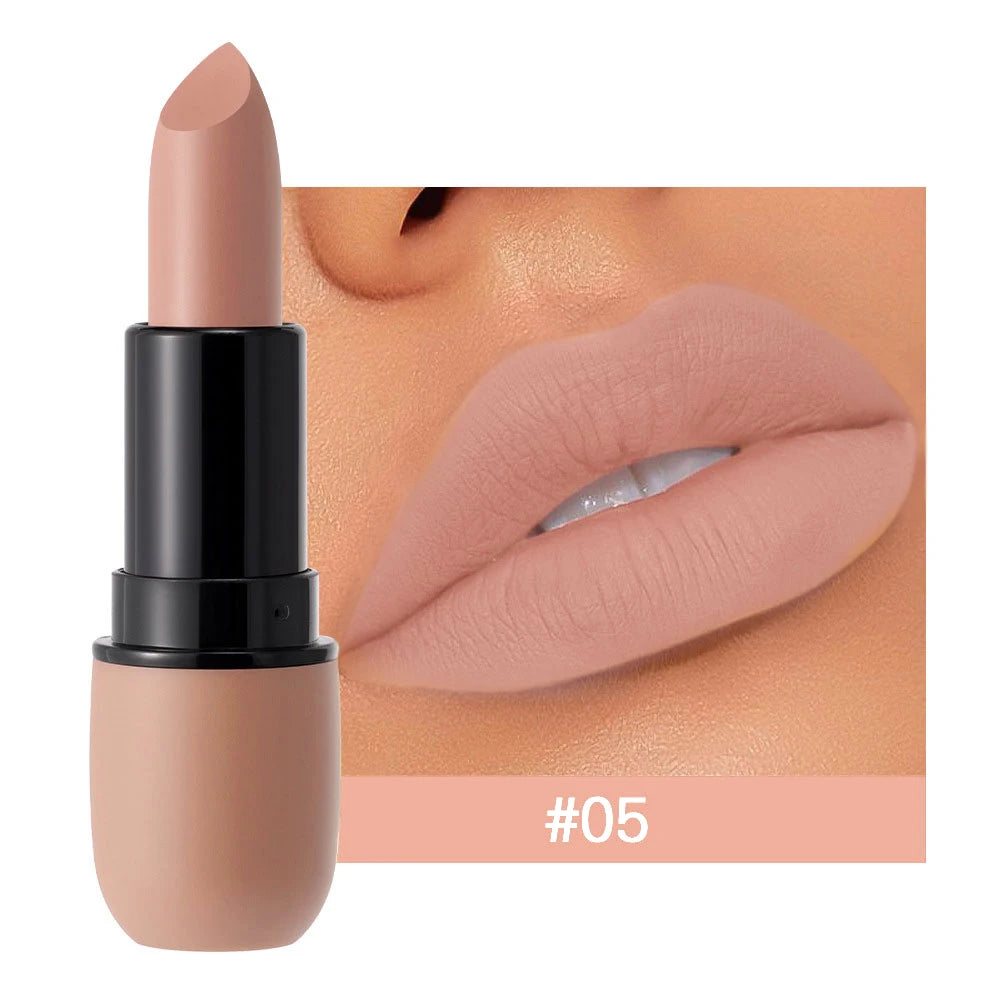 Lápiz labial mate de 6 colores: color de labios de terciopelo, maquillaje de labios de color suave, resistente al agua y de larga duración